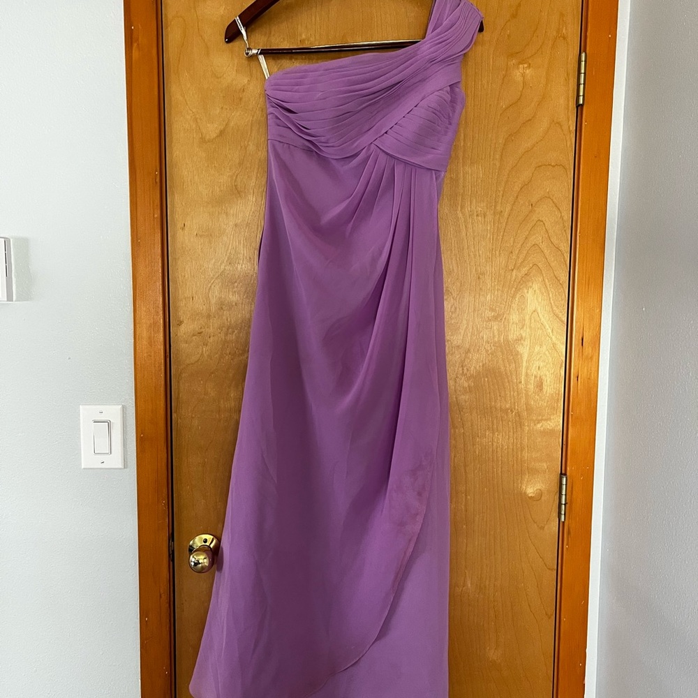 Floor length, Lilac bridesmaid dress